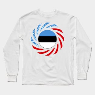 Estonian American Multinational Patriot Flag Series Long Sleeve T-Shirt